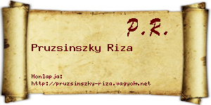 Pruzsinszky Riza névjegykártya